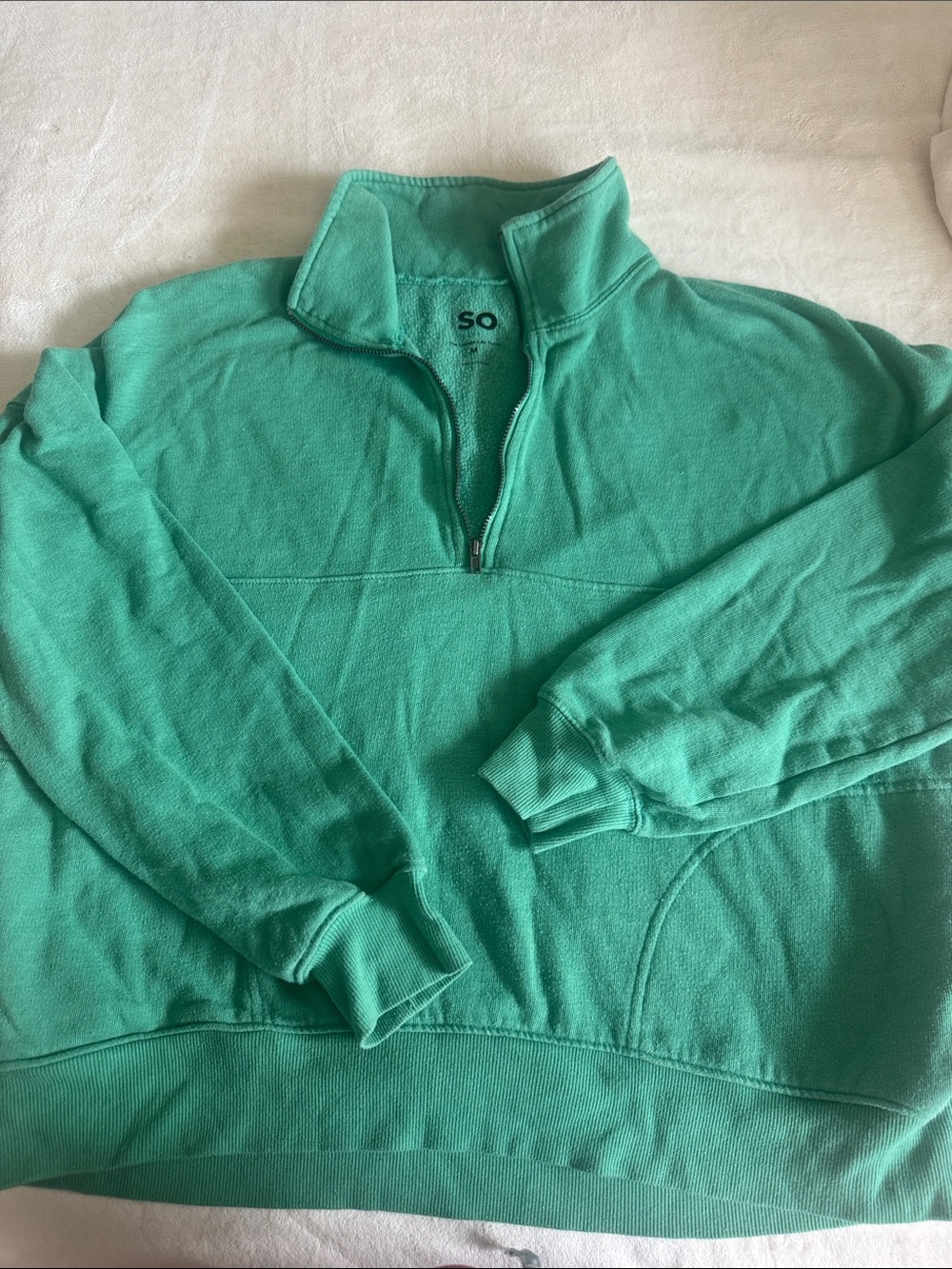 SO Men's Quarter-Zip Sweater in Mint